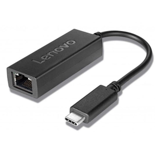 Lenovo USB-C to Ethernet 10M/100M/1000M Support Adapter -Black