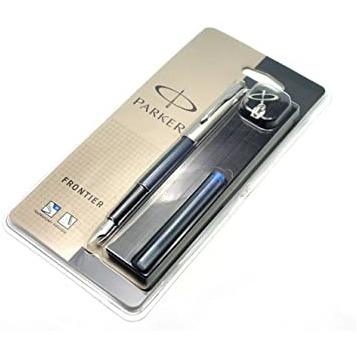 Parker Frontier Chroma-flair Teal CT Fountain Pen + Zipper Pen Case