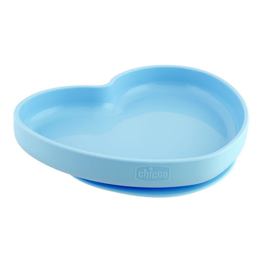 SILICONE HEART SHAPED PLATE TEAL 9M+
