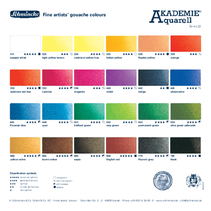 NEW Schmincke Akademie Aquarell Fine Artists' Watercolours 12 x ½ Pans + Space for 12x ½ Pans