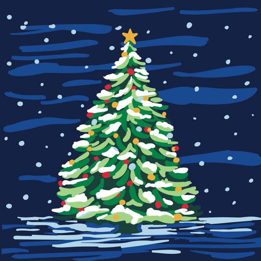 NEW Plaid Let's Paint By Numbers Christmas Tree On Printed Canvas 35x35 cm