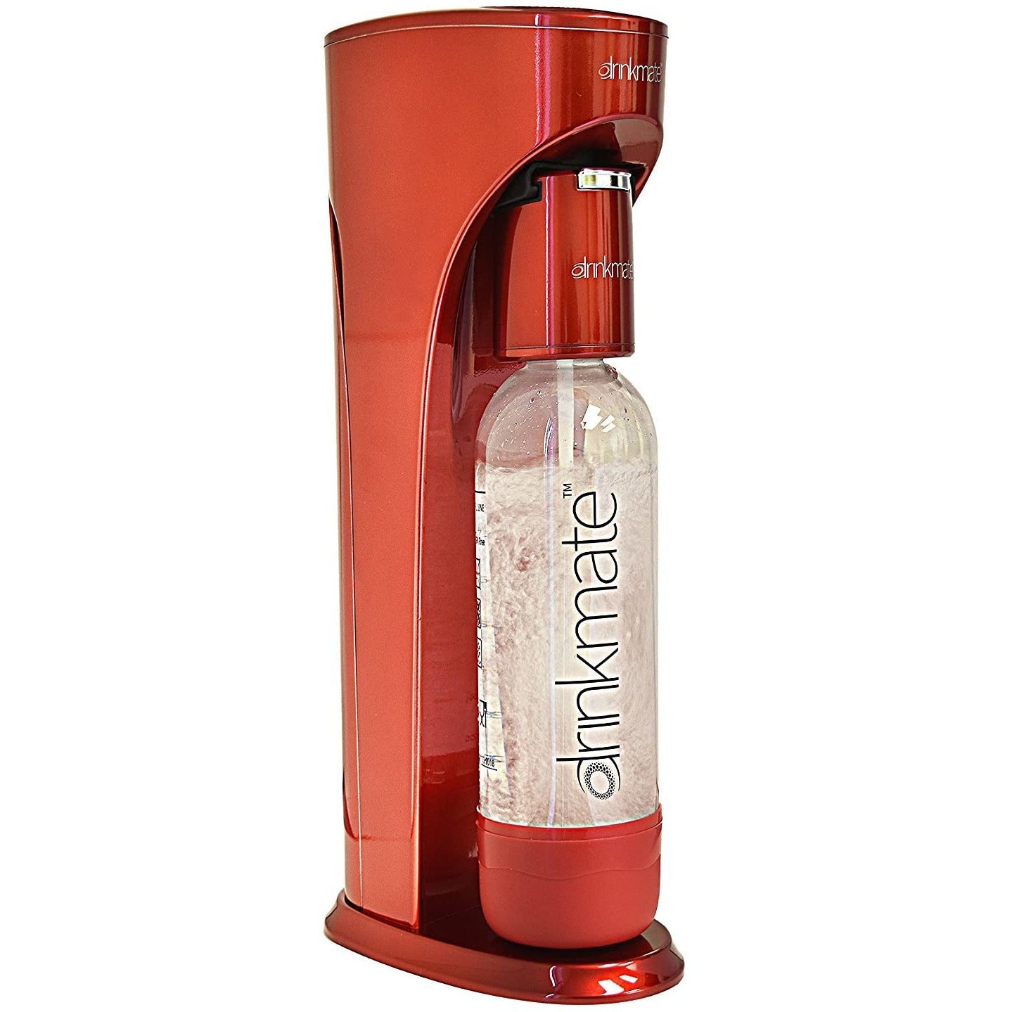 DrinkMate Water & Soda Machine, Carbonates Any Drink , Cylinder Included - Red