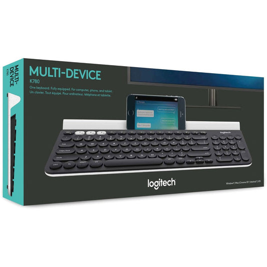 Logitech K780 Multi-Device Bluetooth For Computer Phone & Tablet FLOW Cross-Computer Control Compatible Arabic / English