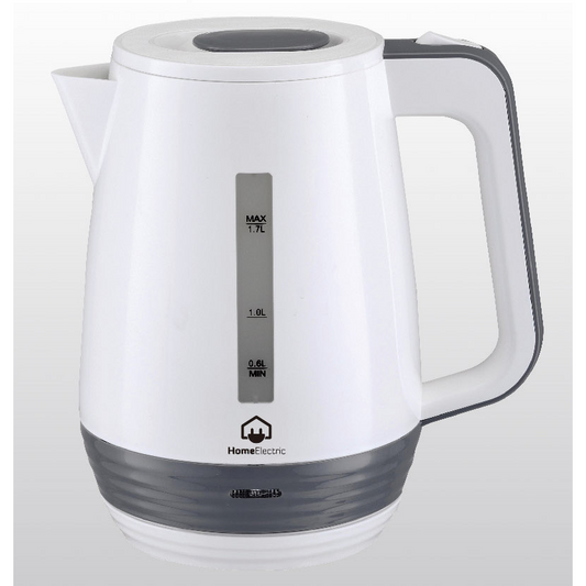 Home Electric KK-548 Kettle, 1.7 Ltr, 2200W, White and Grey