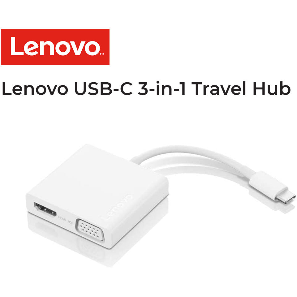 Jual Lenovo USB-C 3-in-1 Hub Travel Hub, 4K HDMI, VGA, USB 3.0 Original Jual Lenovo USB-C 3-in-1 Hub Travel Hub, 4K HDMI, VGA, USB 3.0 Original