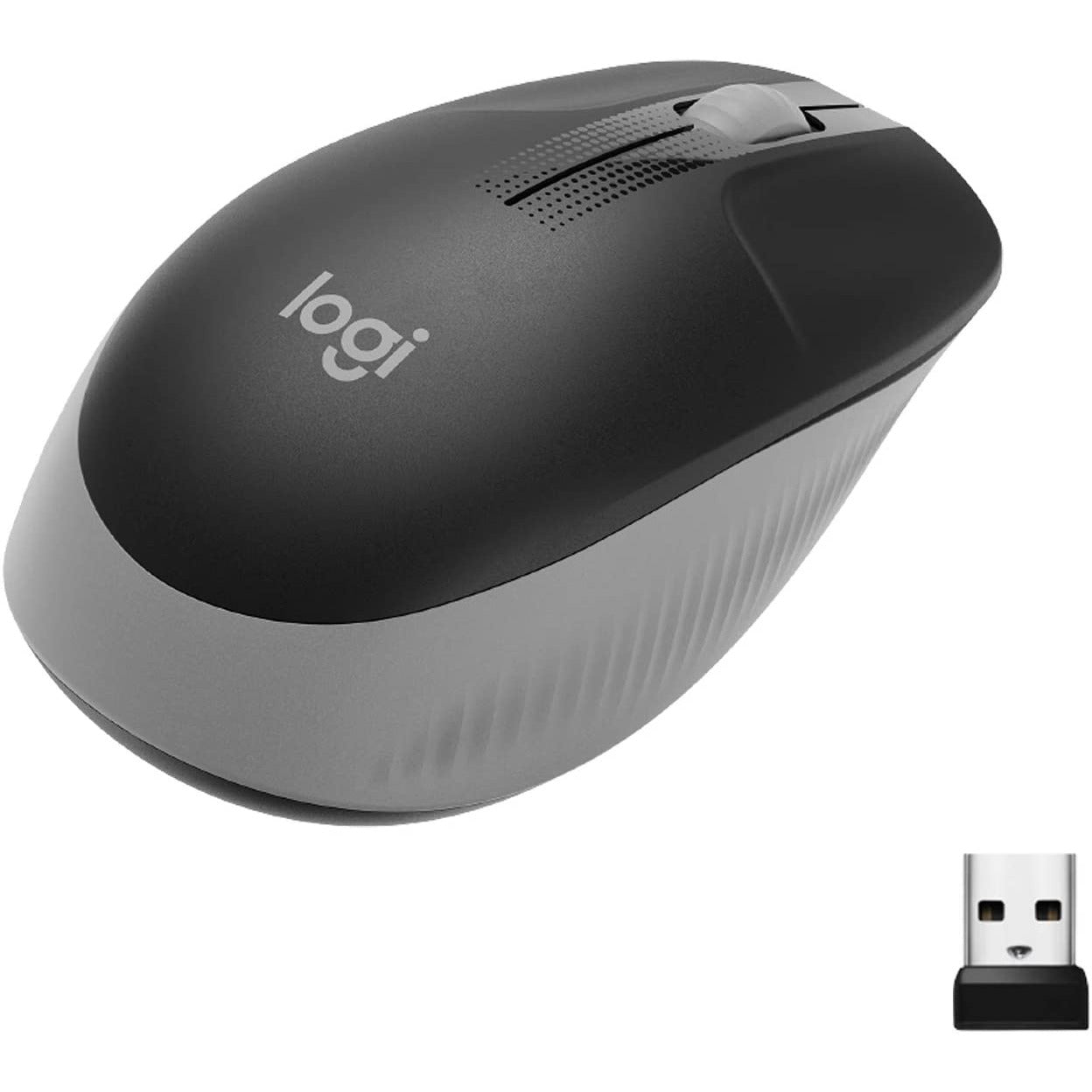 Logitech Wireless Mouse M191 Full Size Ambidextrous Curve Design 18-Month Battery Life - Grey