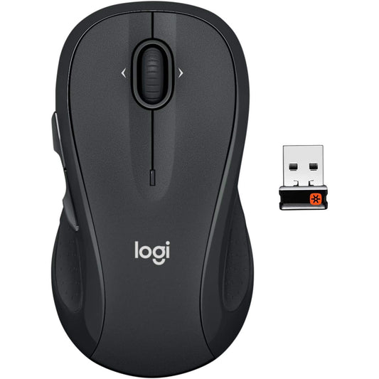 Logitech M510 Wireless Rubber Grips 5 Programmable Buttons up to 24-Months Battery USB Unify - Black