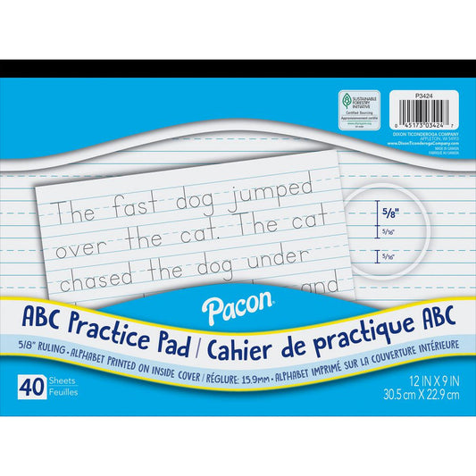 NEW Pacon ABC Practice Pad 30x23cm - 40 Sheets