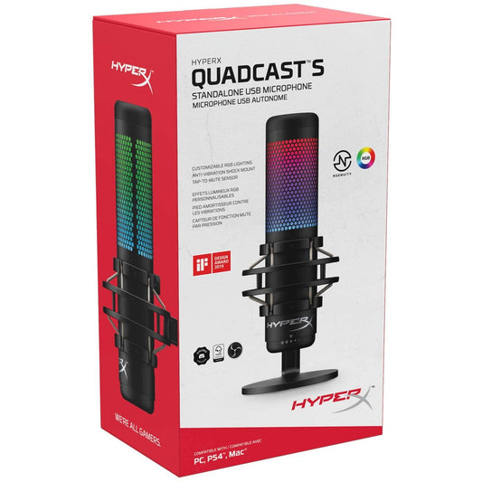 HP HyperX QuadCast S RGB USB Condenser Microphone for PC, PS4, PS5 and Mac