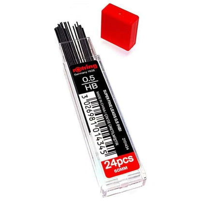 Rotring Value Pack HB Super Fine 0.5 Leads Refill - Pack of 24 / Box of 12 Packs