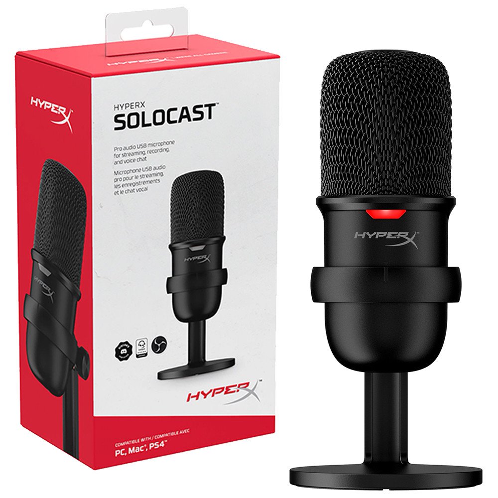 HP HyperX SoloCast USB Condenser Gaming Microphone, for PC, PS4