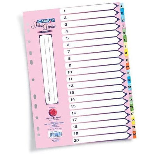 CampAp 1-20 Colored Index Dividers