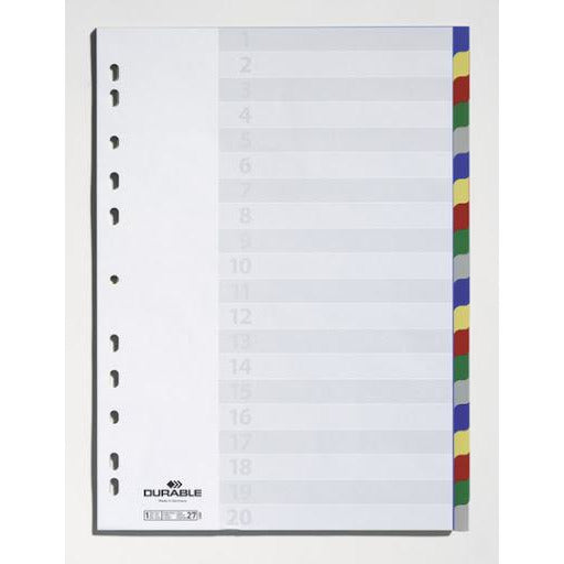 Durable 20 Color Dividers