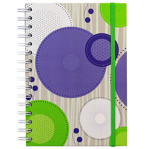 Botanical Spiral A5 Notebook with Elastic Band - 96 Sheets - Ruled